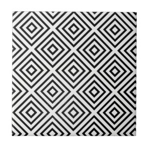 Black and White Diamond Pattern Tile