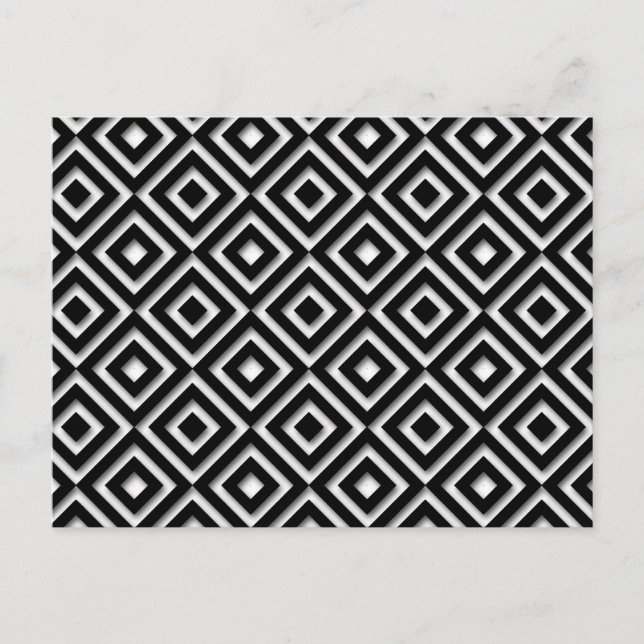 Black and White Diamond Print Postcard (Front)