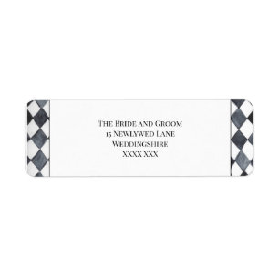 Black and White Diamond Return Address Label