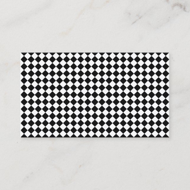 Black And White Diamond Shape Pattern by STaylor Business Card (Front)