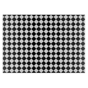 Black And White Diamond Shape Pattern Cutting Board