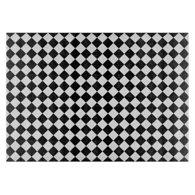 Black And White Diamond Shape Pattern Cutting Board (Front)