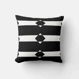 Black and white diamond shaped throw pillow