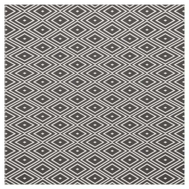 Black and White Diamonds Pattern Fabric (Swatch)