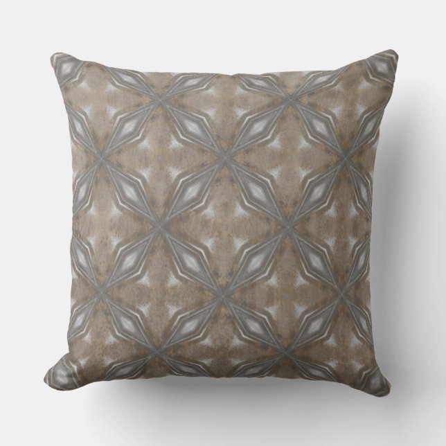 Black and White Diamonds with Waves Throw Pillow (Front)