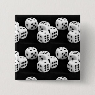 Black And White Dices 2 Inch Square Button