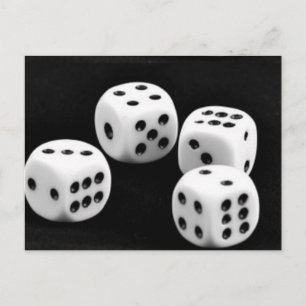 Black And White Dices Postcard