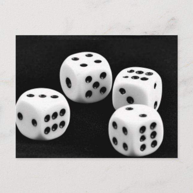 Black And White Dices Postcard (Front)