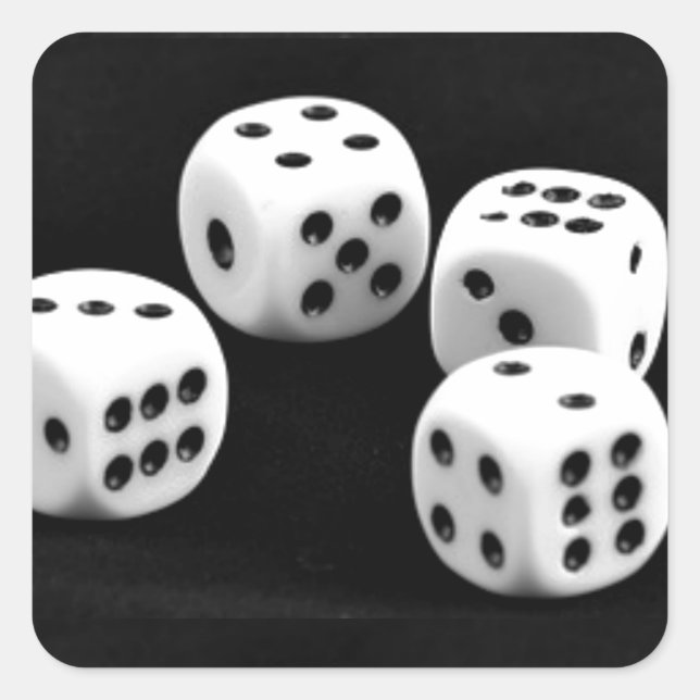 Black And White Dices Square Sticker (Front)