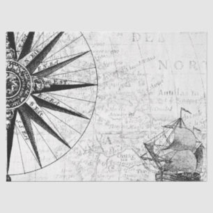 Black and White Digital Map Series Design 6 Tissue Paper