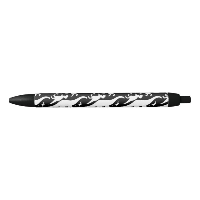Black and White Dinosaur Pattern Ink Pen (Front)