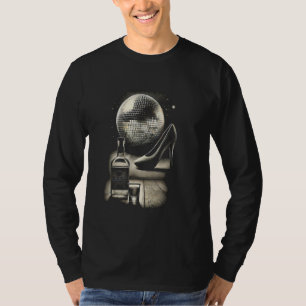 Black and White Disco Ball High Heels Tequila T-Shirt