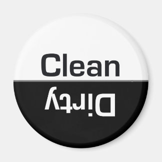 Black and White Dishwasher Clean-Dirty Magnet