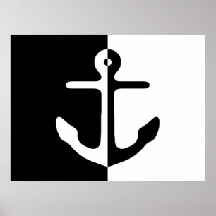 Black And White Divide Anchor Poster
