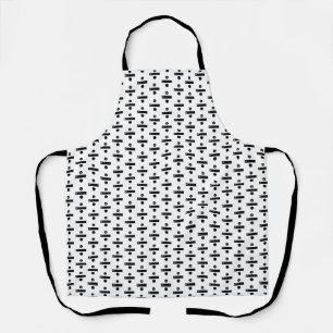 Black and White "Divide" Math Symbol Lino Cut Apron
