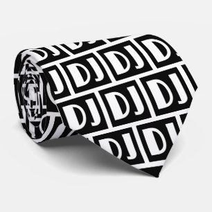black and white DJ design Tie