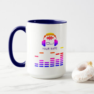 Black and white DJ style Miami colourful Mug