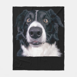 Black and White Dog Face Fleece Blanket