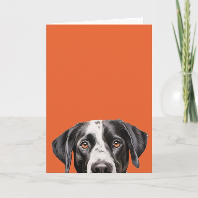 Black and White Dog Face Invitation (Front)