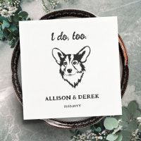 Black and White Dog Lovers Pet Corgi Wedding
