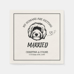 Black and White Dog Modern Fun Simple Wedding  Nap Napkin