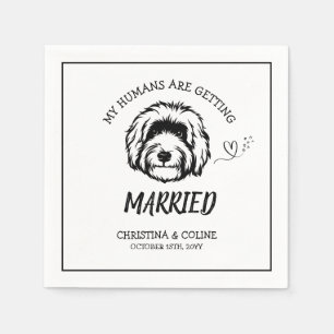 Black and White Dog Modern Fun Simple Wedding  Napkin