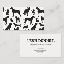 Black and White Dog Pattern Business Card