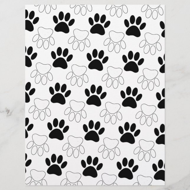 Black And White Dog Paw Print Pattern (Front)