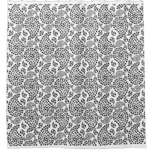 Black And White Dog Paws And Hearts Paisley Print