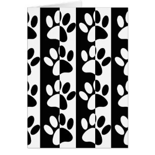 Black And White Dog Paws And Stripes