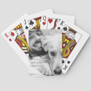Black and White Dog Photo  Playing Cards