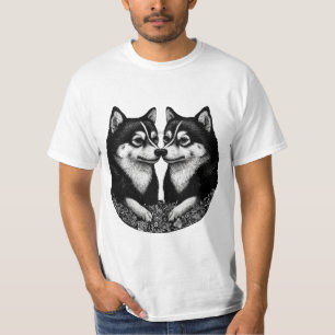 Black and white dogs Gift For Dog Lover T-Shirt