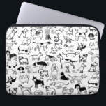 Black and White Dogs Pattern | Cute Canine Lover's Laptop Sleeve<br><div class="desc">Black and white dogs pattern featuring many dog breeds including a Beagle, Pug, Cocker Spaniel, Border Collie, Great Dane, French Bulldog, Bloodhound, Yorkshire Terrier, Shiba Inu, Basset Hound, Pit Bull, Bull Terrier, Boston Terrier, Alaskan Klee Kai, Bulldog, Dalmatian, Bichon Frise, Dachshund, Pointer, Pekingese, Chihuahua, Shih Tzu, Keeshond, and Pomeranians. A...</div>