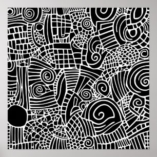 Black and white Doodle 800 Poster