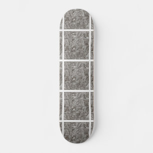 Black And White Doodle-Abstract Art Ink Pattern Skateboard