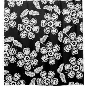 Black and white doodle flower patternblack,abstrac