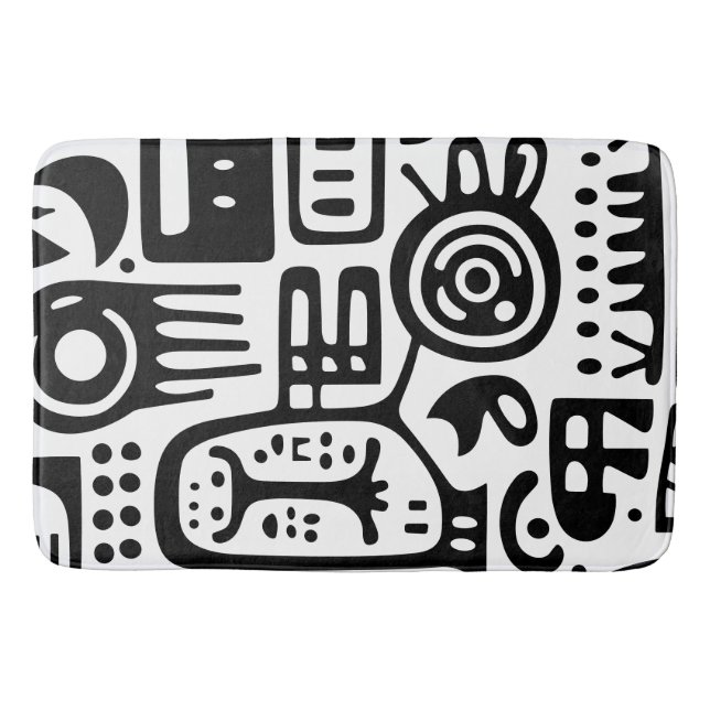 Black and white doodles 4 of 4 bath mat (Front)