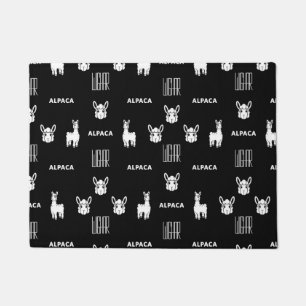 Black and White Doormat Alpaca by Wighar