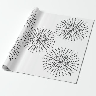 Black and White Dot Burst Pattern Gift Wrapping Paper