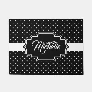 Black and White Dots Doormat