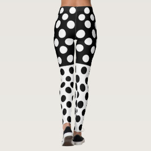 Black and White Dots Leggings - Choose Colours