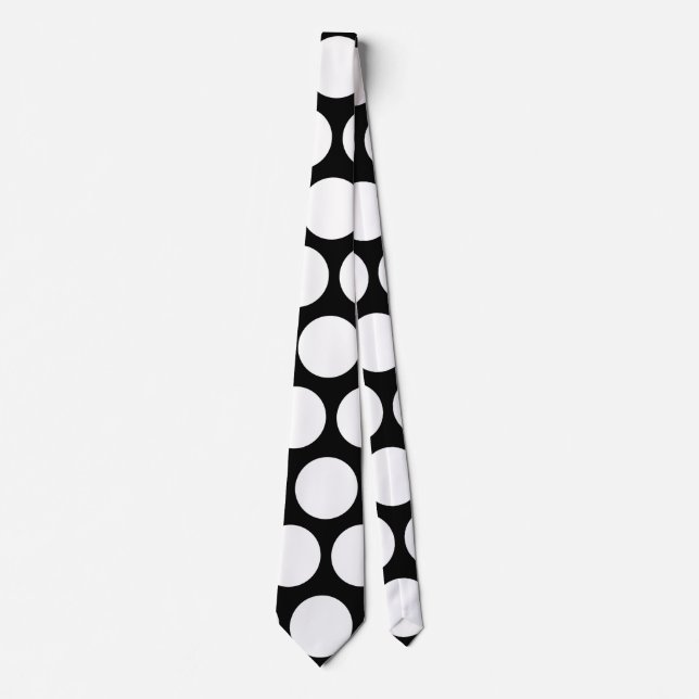 Black and White Dots Pattern Tie (Front)