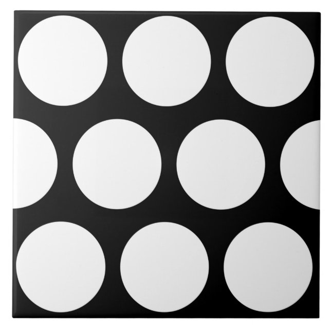 Black and White Dots Pattern Tile (Front)