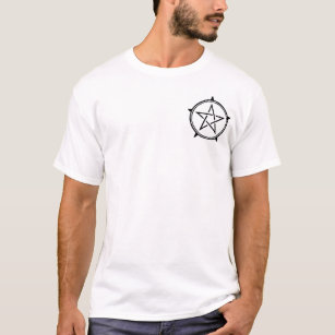 Black and White Double Cut Pentagram T-Shirt