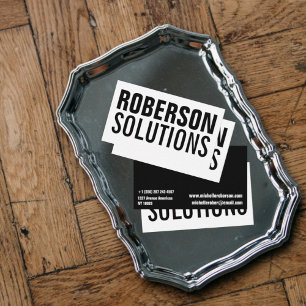 Black and white double sided business card