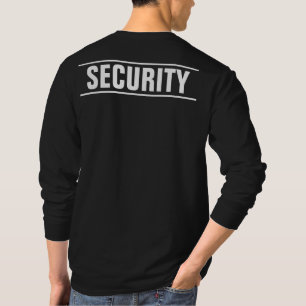 Black And White Double Sided Print Mens Security T-Shirt