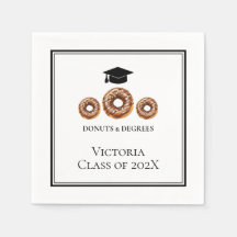 Black and White Doughnuts and Degrees Grad Party