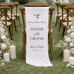 Black And White Dove Personalized Wedding Memorial Short Table Runner