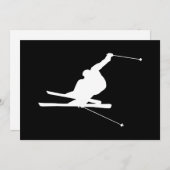 Black and White Downhill Skier Invitation (Front/Back)