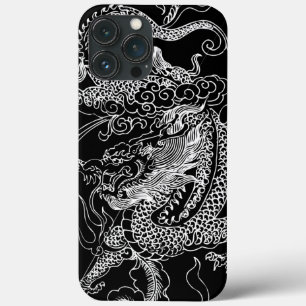 Black and White Dragon iPhone 13 Pro Max Case